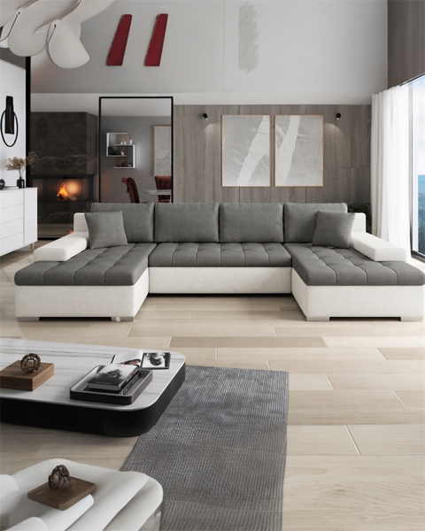 CESARE MAX 135" x 71.5"  Wide Sleeper Sectional with Storage
