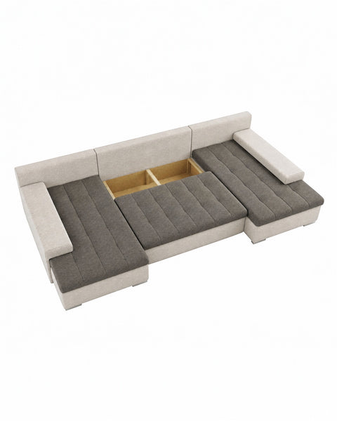 CESARE MAX 135" x 71.5"  Wide Sleeper Sectional with Storage