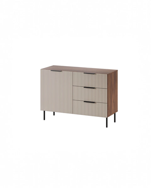 ALMERA 3 DRAWER & 1 DOOR Dark Walnut + Cashmere