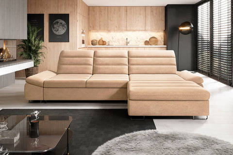 DONATELLA MINI 120.5" x 74.5" Wide Sleeper Sectional with Storage