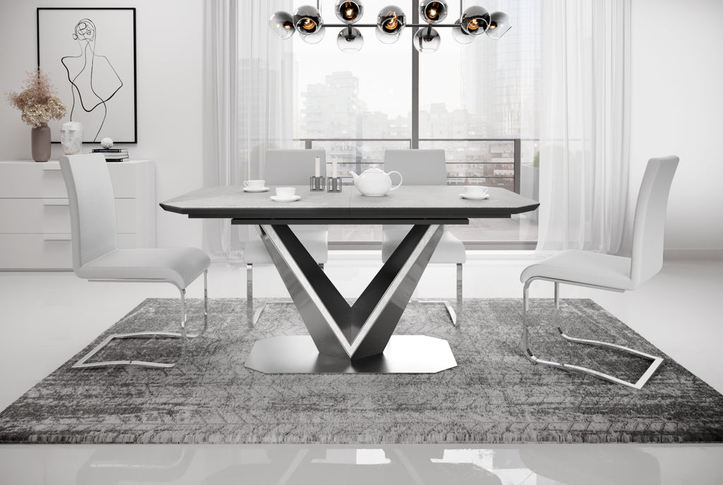 VALERIO GREY Extendable Dining Table with Ceramic Top 39.5