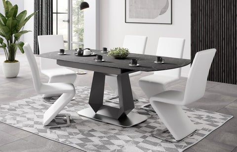 Milano 55" Black Extendable Dining Table