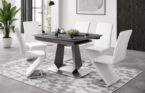 Milano 55" Black Extendable Dining Table