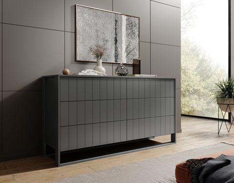 ROSA 6 DRAWER DRESSER GRAY