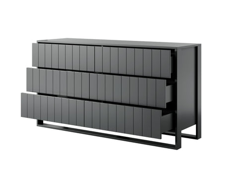 ROSA 6 DRAWER DRESSER GRAY