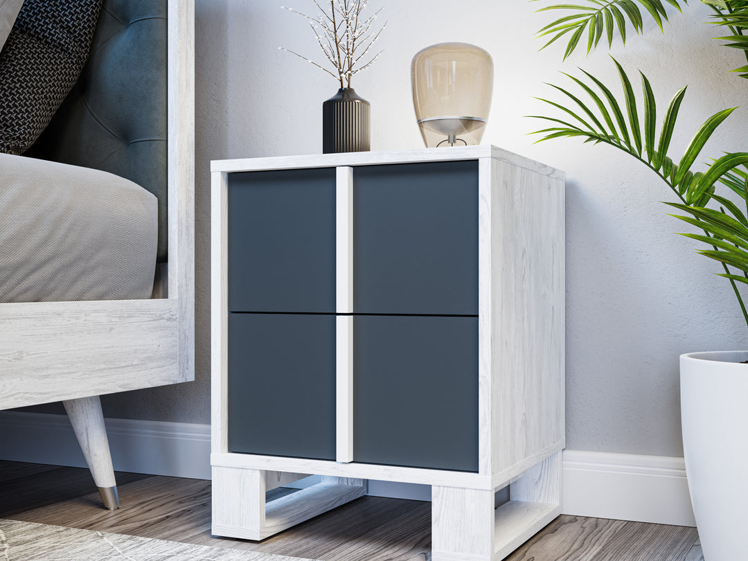 EQmodern furniture KIRA NIGHTSTAND GRAY & WHITE PINE (SET OF 2)