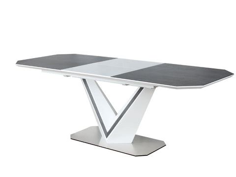 VALERIO WHITE Extendable Dining Table with Ceramic Top 39.5" W x 63" (86.5")