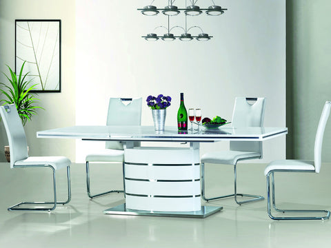 FANO 71" White Extendable Dining Table- White